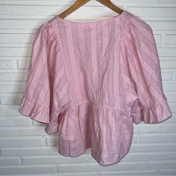 Miami Pink Flowy Ruffle Cotton Top, Women’s Size Extra Small - Picture 4 of 5